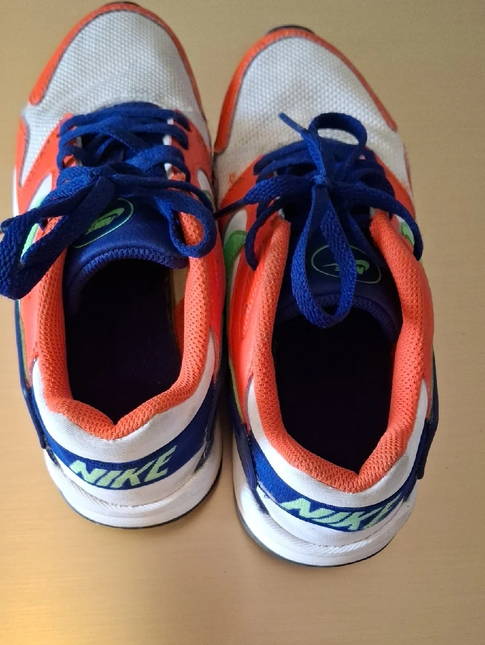 Kids Athletic Nike Sneakers in Orange, Blue & Green - Lightweight Comfort - Picture 4 of 6